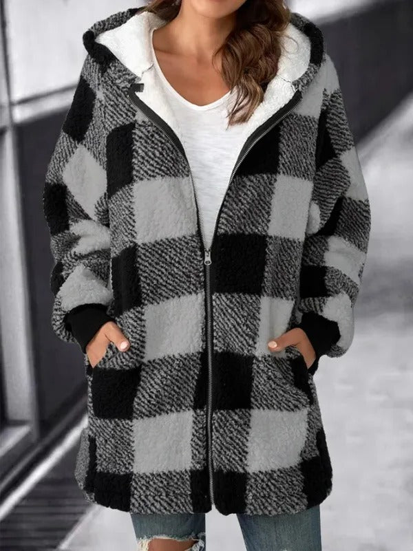 Cozy Checked Oversized Hoodie for Everyday Comfort
