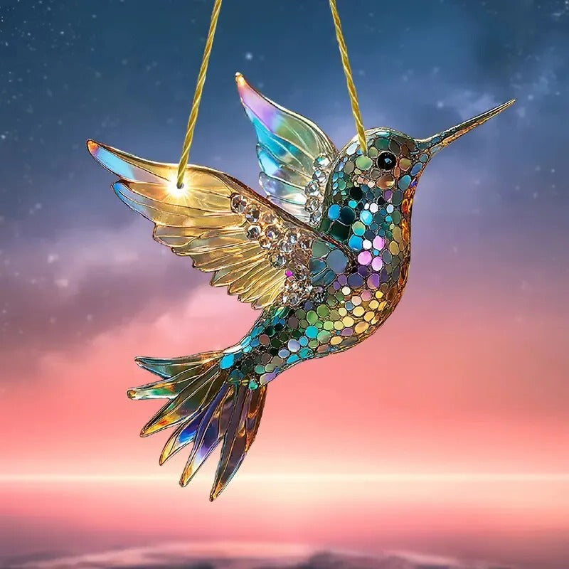 Vibrant Hummingbird Window Charm for Joyful Spaces