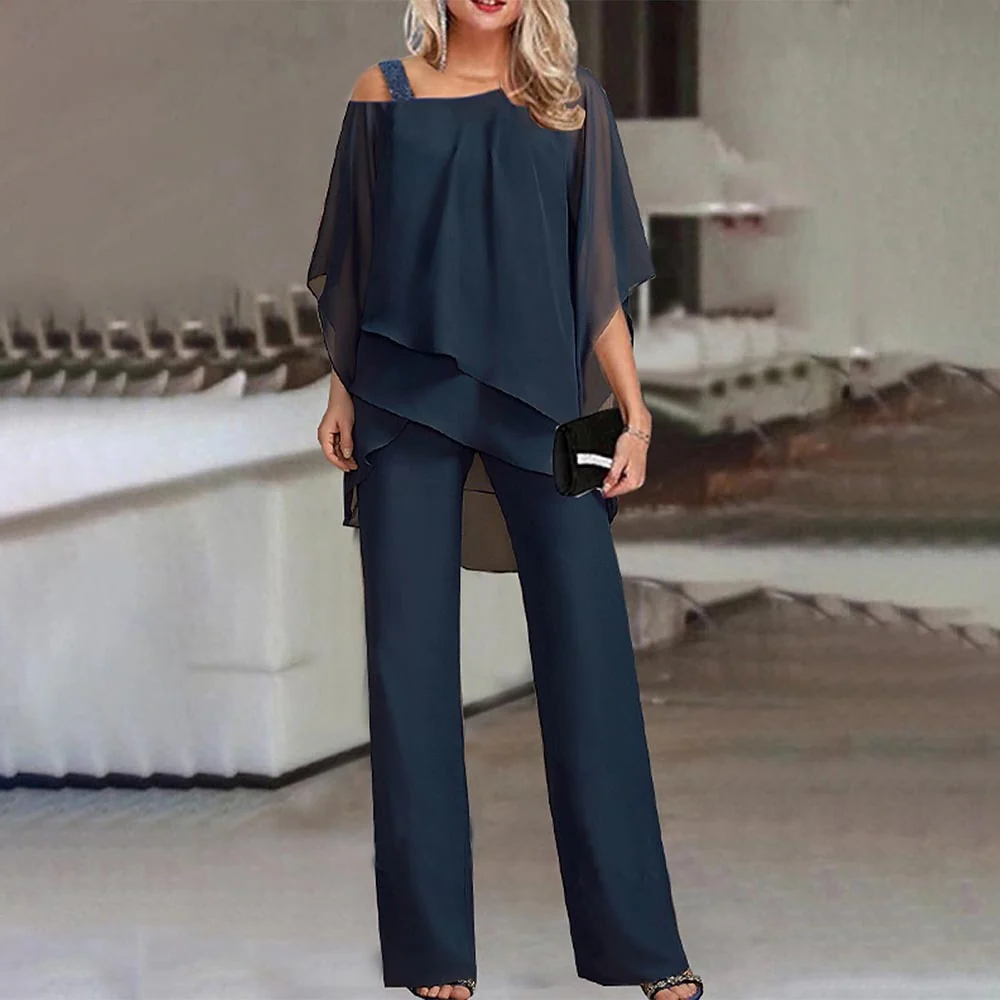 Chic Women's Ensemble | Stylish Cold Shoulder Two-Piece Set