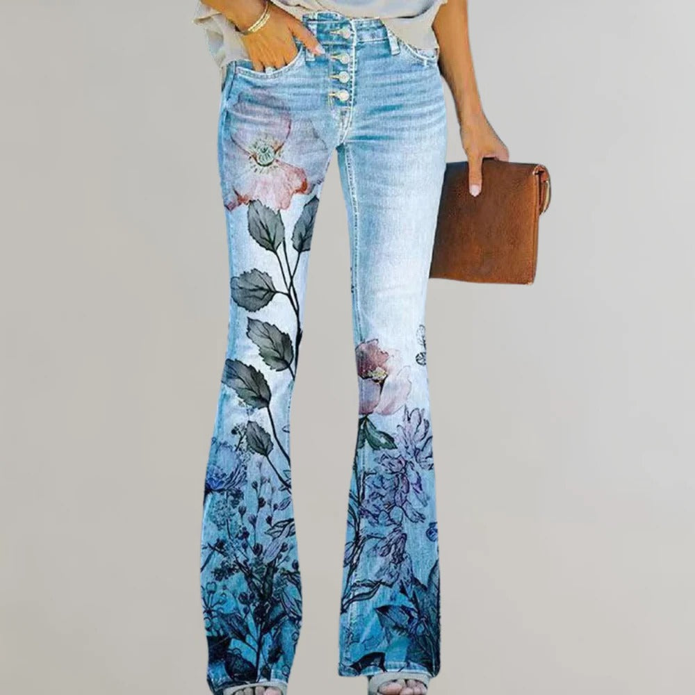 Chic High-Waisted Flared Jeans for Women