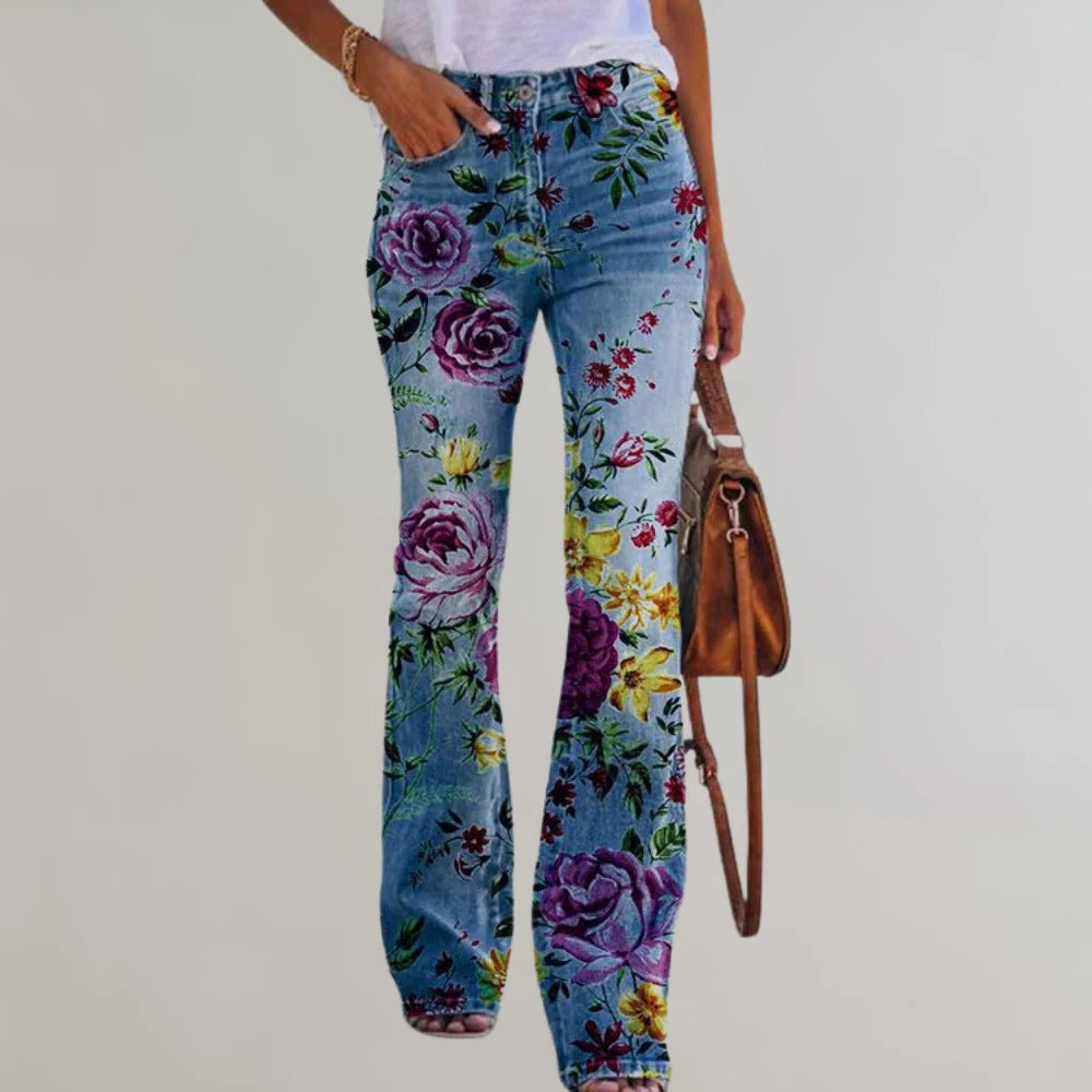 Chic High-Waisted Flared Jeans for Women
