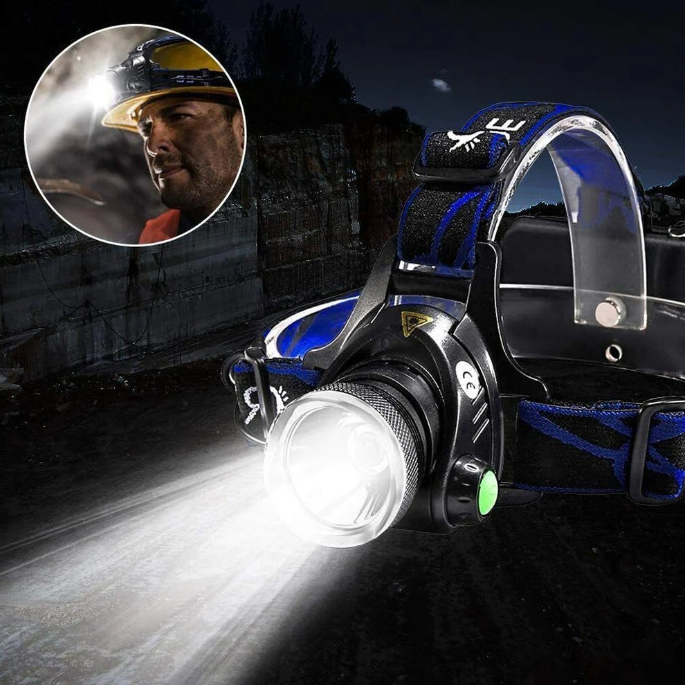 UltraBright Rechargeable LED Headlamp with Zoom Feature
