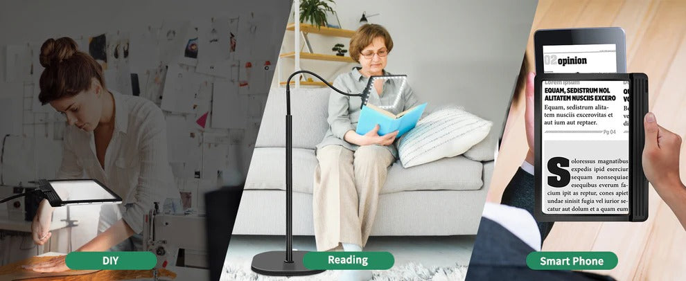 Illuminated Magnifier Floor Lamp for Comfortable Viewing
