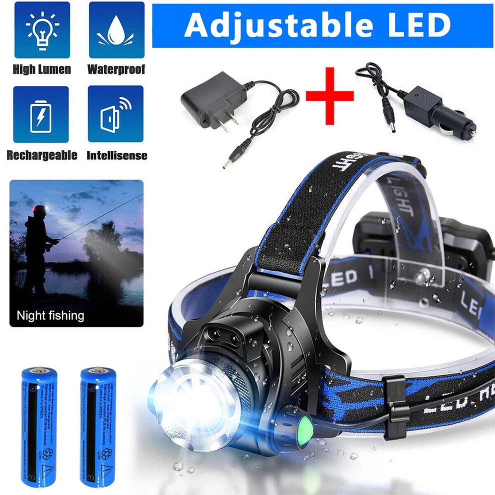 UltraBright Rechargeable LED Headlamp with Zoom Feature
