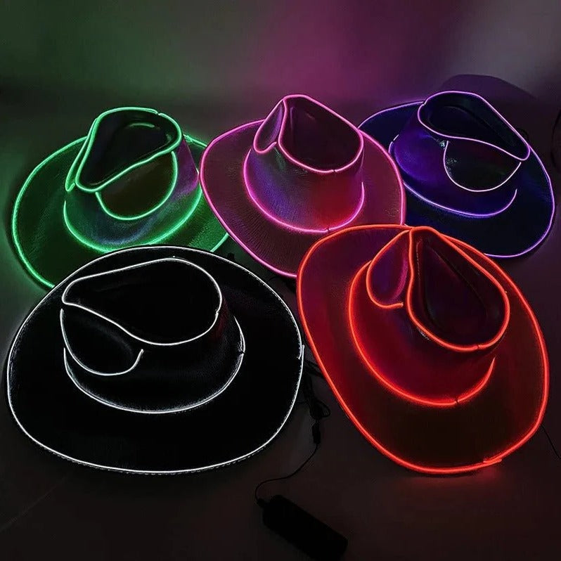 Illuminated Western Hat for Festive Occasions