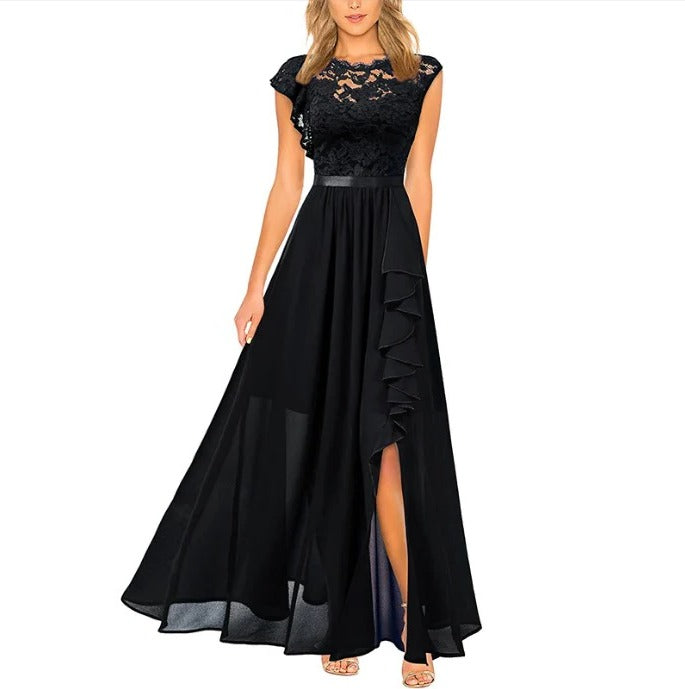 Chic Maxi Dress for Women with Lace Accents
