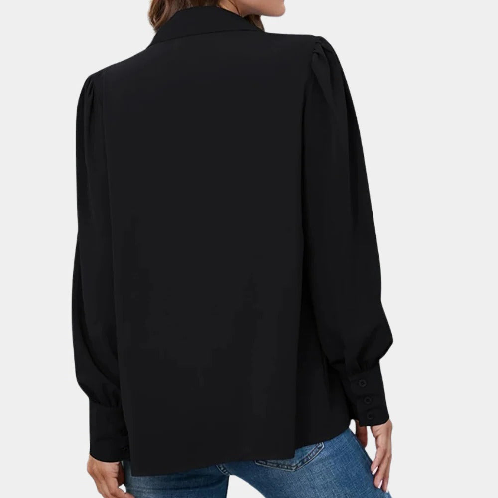 Chic Pleated Long Sleeve Blouse for Women