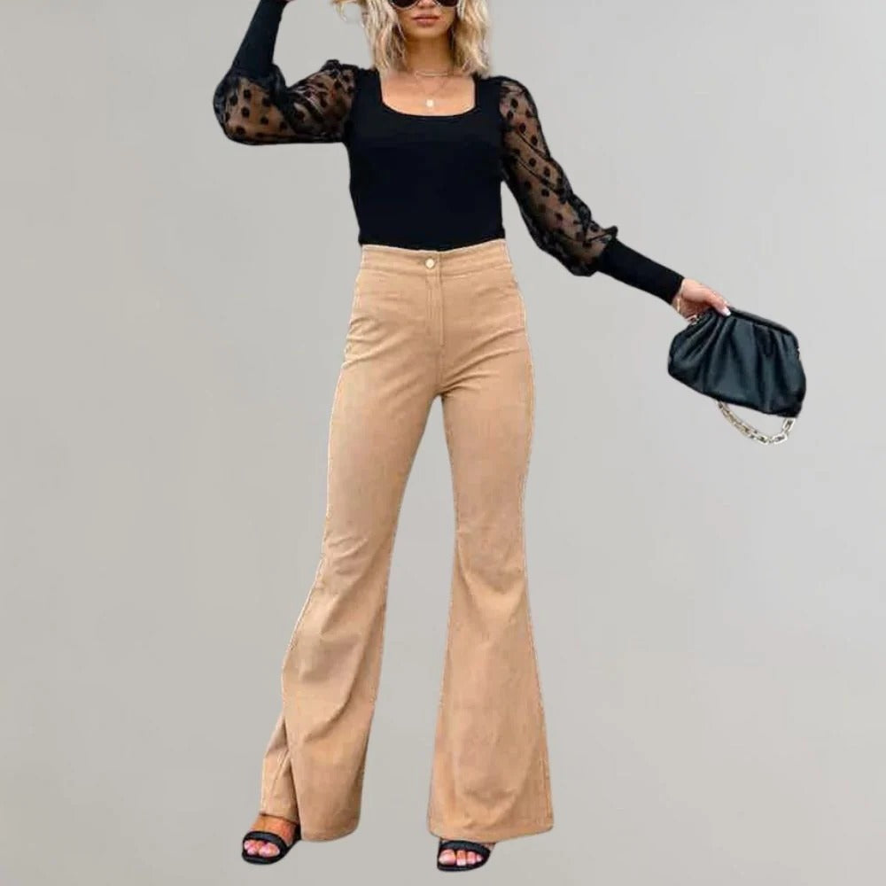 Chic Wide-Leg Corduroy Trousers for Effortless Style