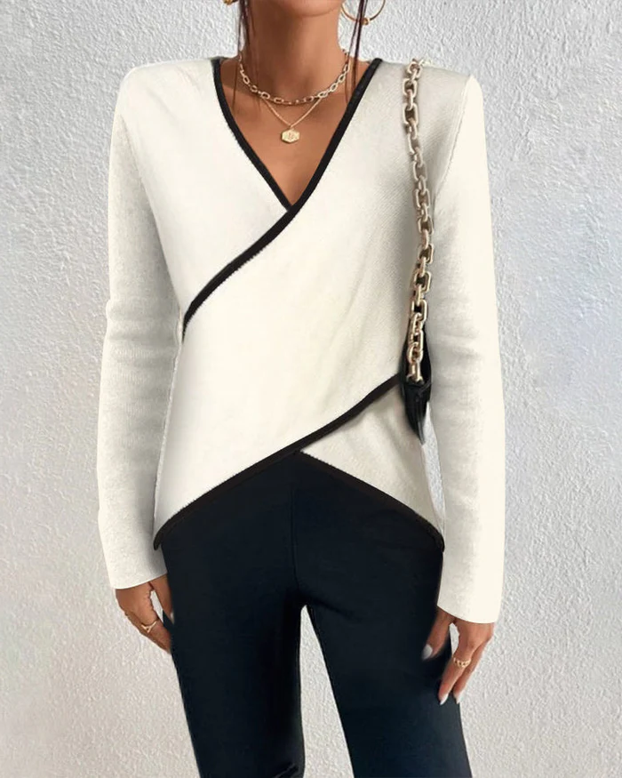 Chic V-Neck Wool Sweater for All Occasions