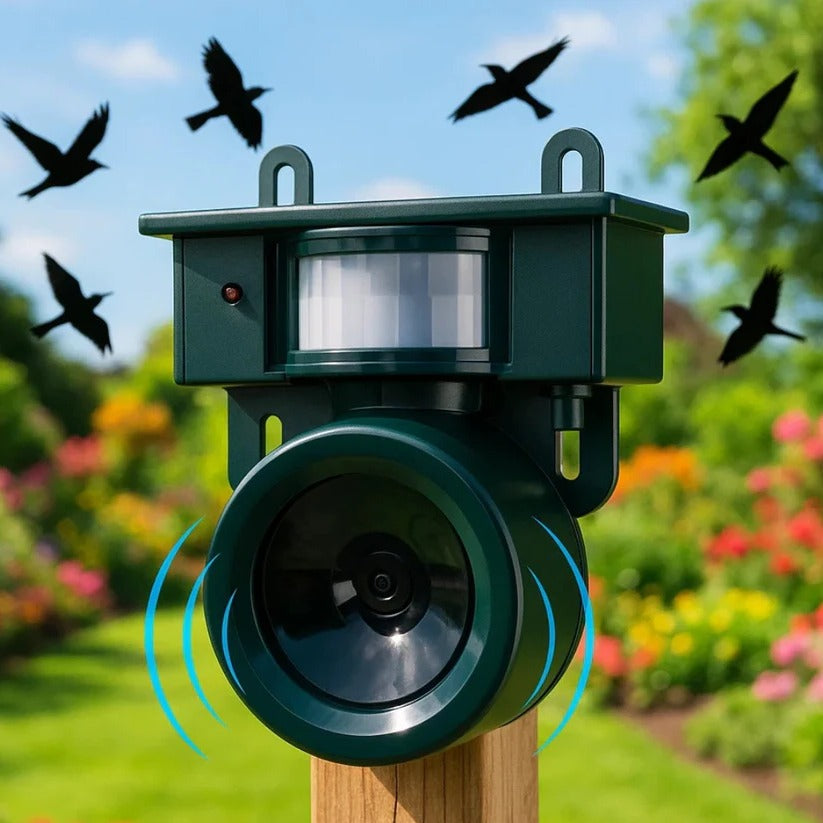Eco-Friendly Motion-Activated Bird Repeller for Outdoor Spaces