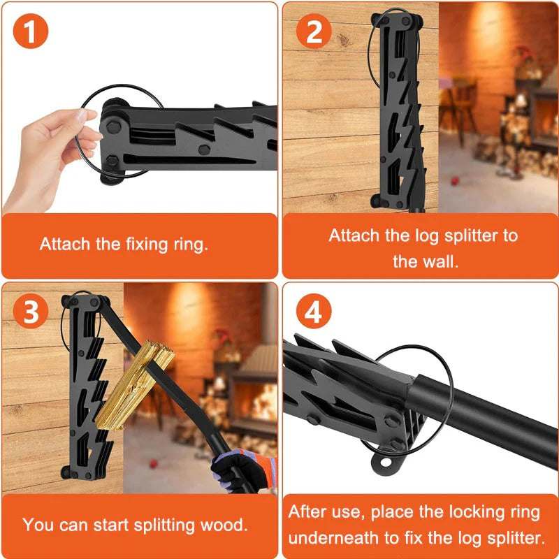 Effortless Wall-Mounted Firewood Chopper for Kindling