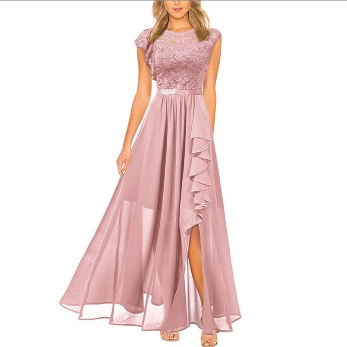 Chic Maxi Dress for Women with Lace Accents