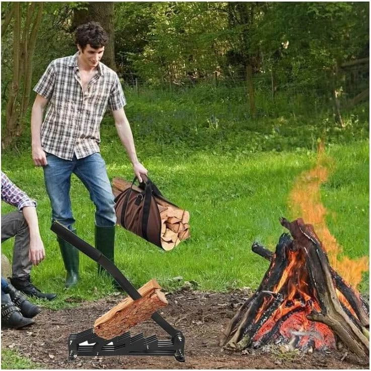 Effortless Wall-Mounted Firewood Chopper for Kindling