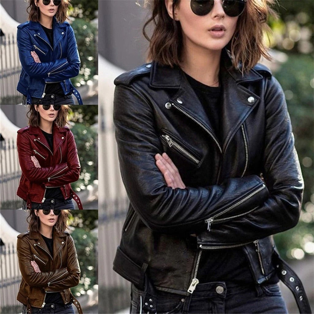 Stylish Premium Leather Motorcycle Jacket in Vibrant Colors