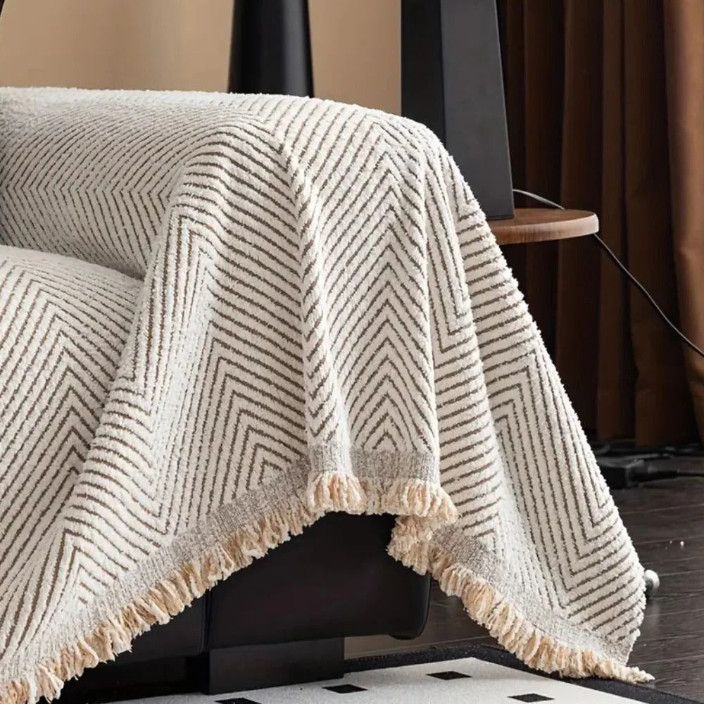Elegant Herringbone Sofa Protector for Everyday Use