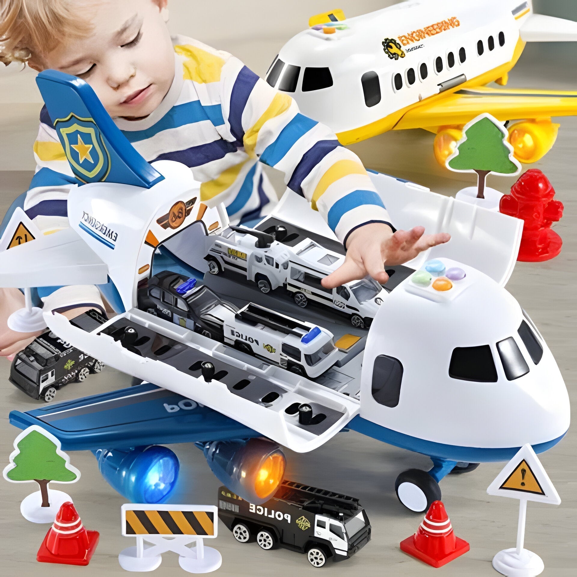 SkyQuest Adventure Set – 20-Piece Friction-Driven Airport Toys