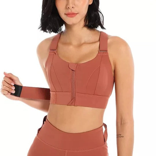 ActiveFit Premium Sports Bra – Front Zip Design for Optimal Support
