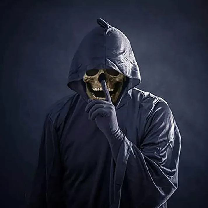 Lifelike Full Head Skull Mask with Moving Jaw for Halloween Fun
