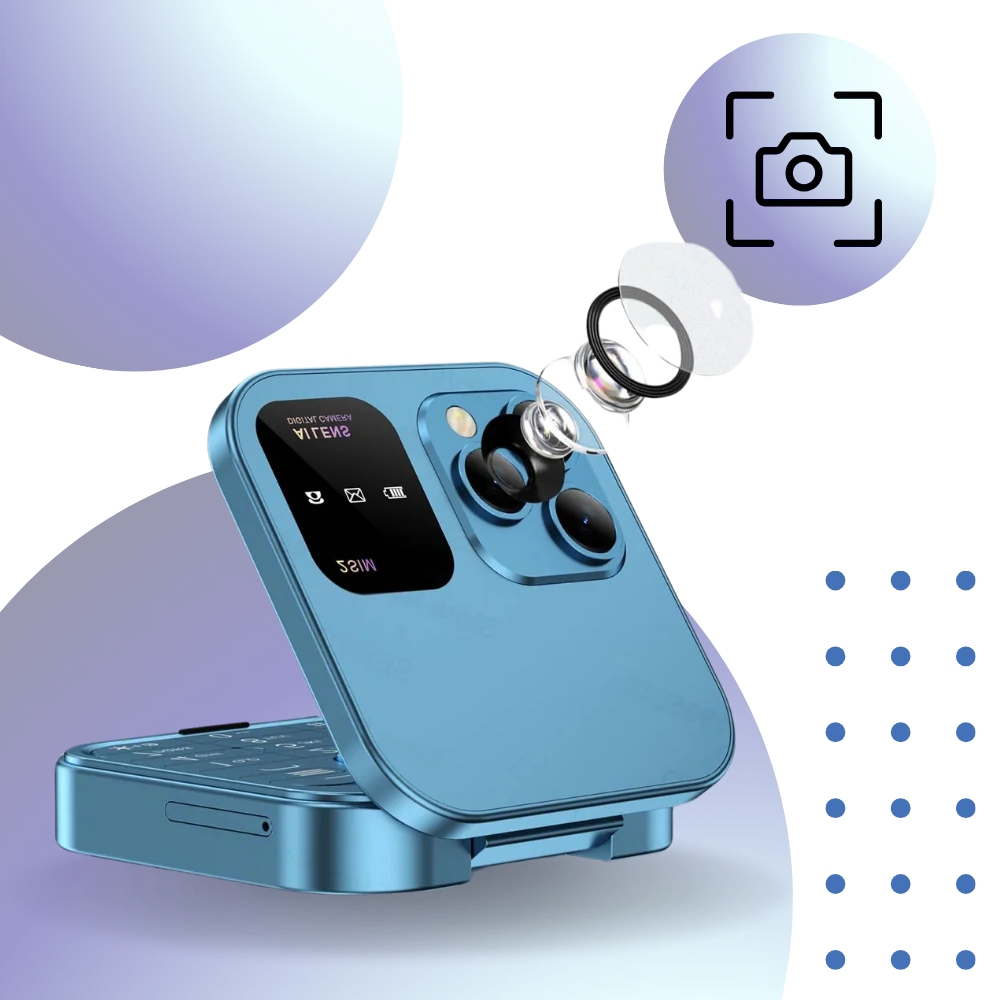 Compact Dual-SIM Flip Phone with Camera and Music Playback