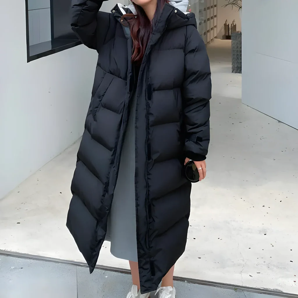 Chic and Weather-Resistant Long Coat for Women