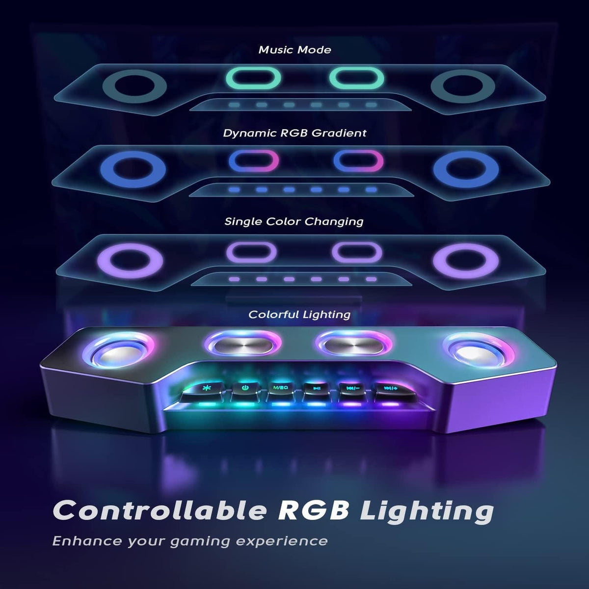 RGB Wireless Speakers for Immersive Gaming Sound