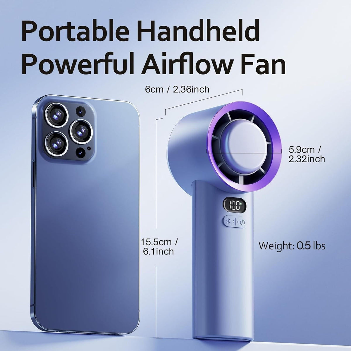 Compact Cooling Handheld Fan with Smart Technology