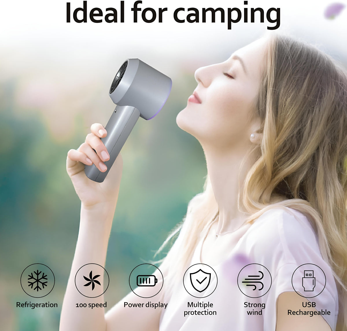 Compact Cooling Handheld Fan with Smart Technology