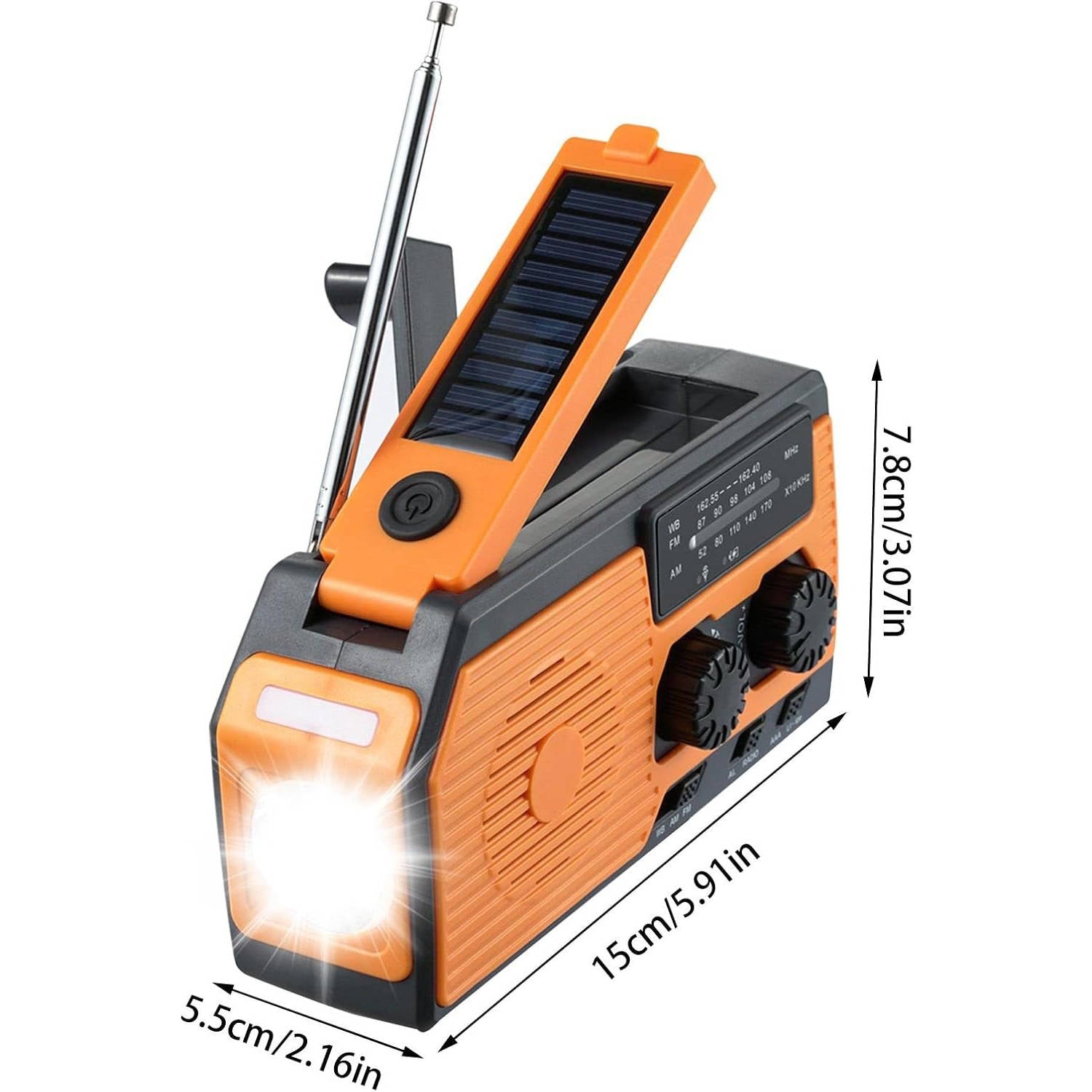 All-Weather Hand-Crank Emergency Radio with Solar Power
