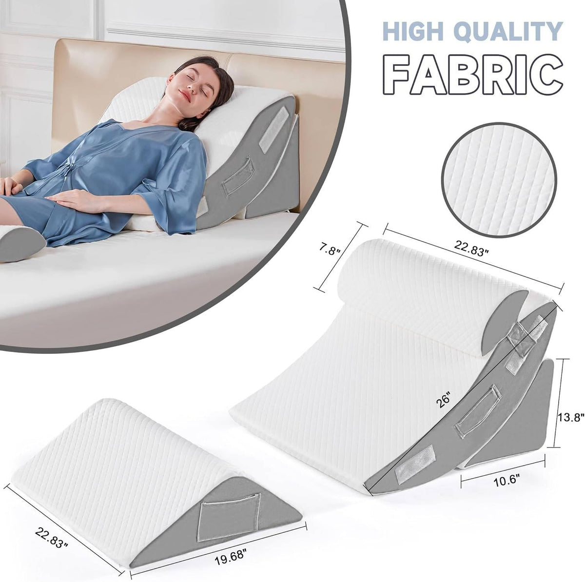 4-Piece Adjustable Comfort Wedge Pillow Set