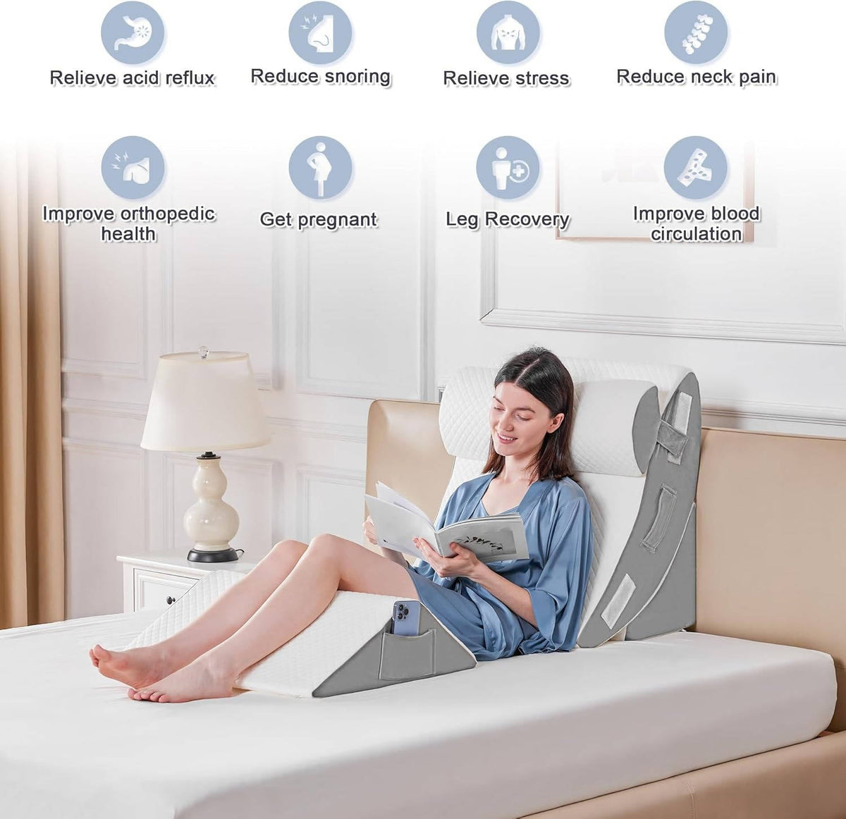 4-Piece Adjustable Comfort Wedge Pillow Set