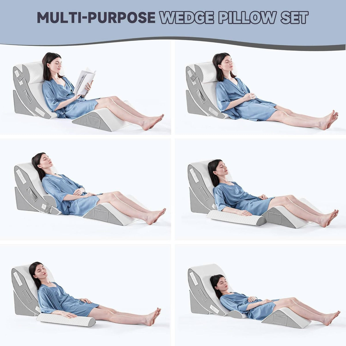 4-Piece Adjustable Comfort Wedge Pillow Set