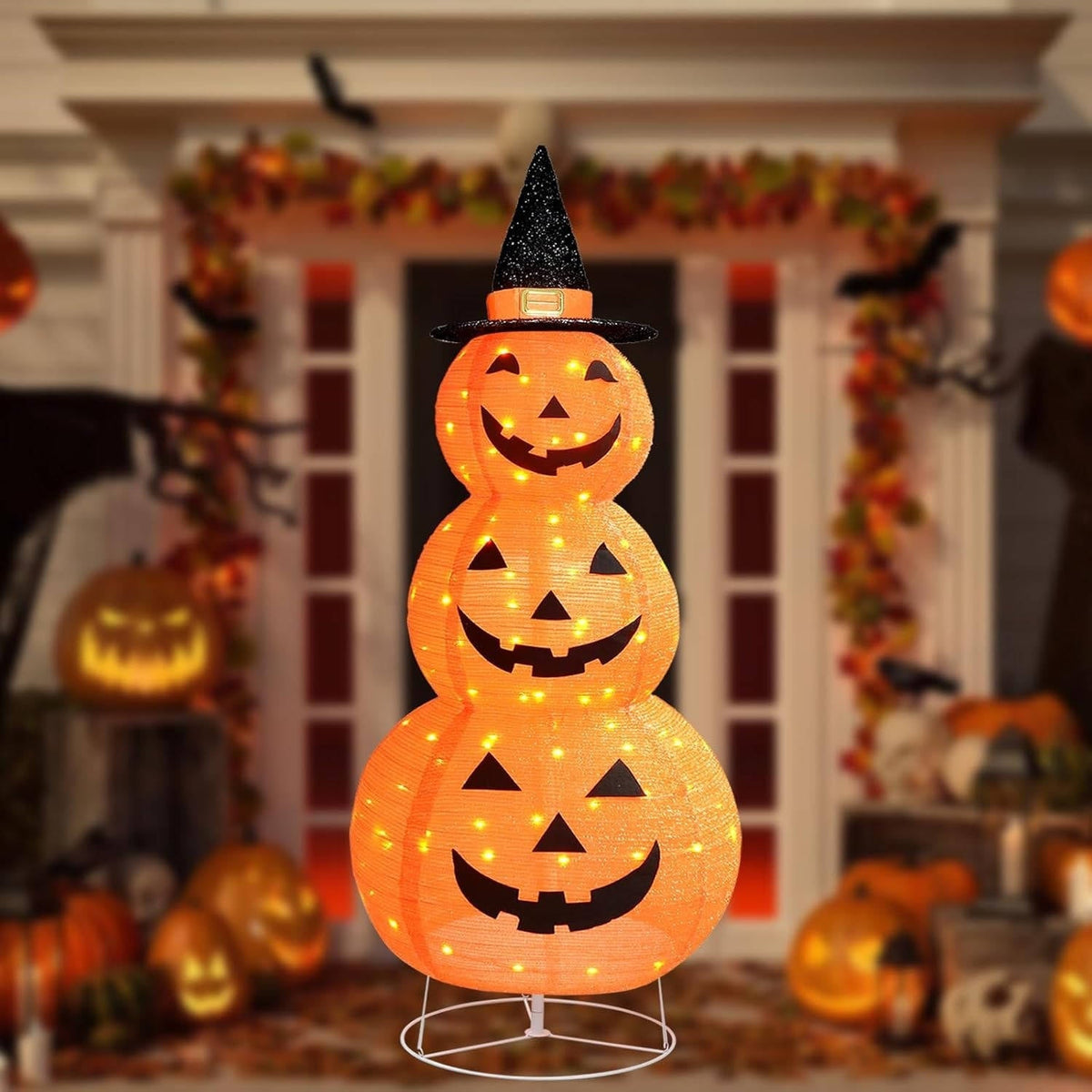 Illuminated Pumpkin Halloween Decor for Outdoor Fun