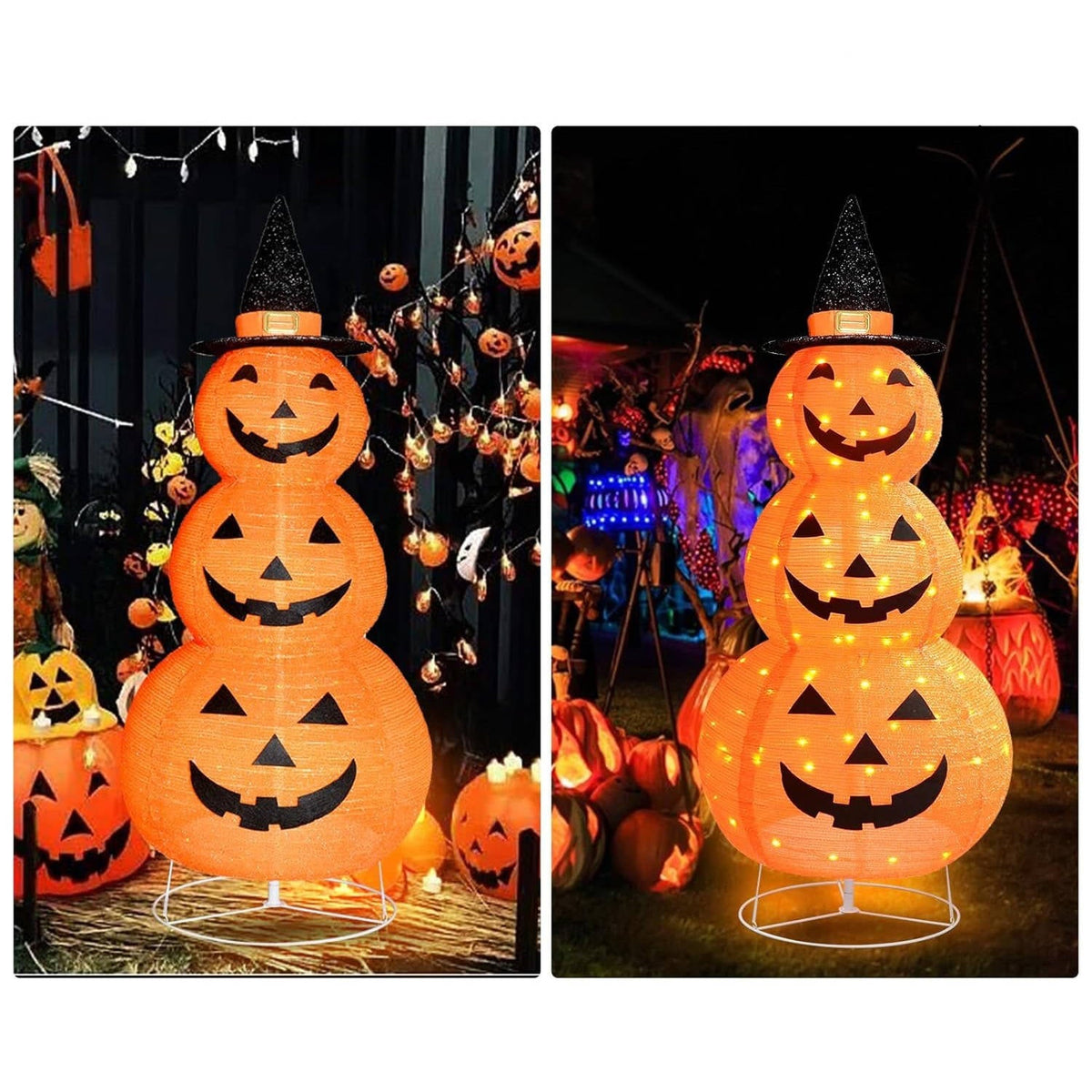 Illuminated Pumpkin Halloween Decor for Outdoor Fun
