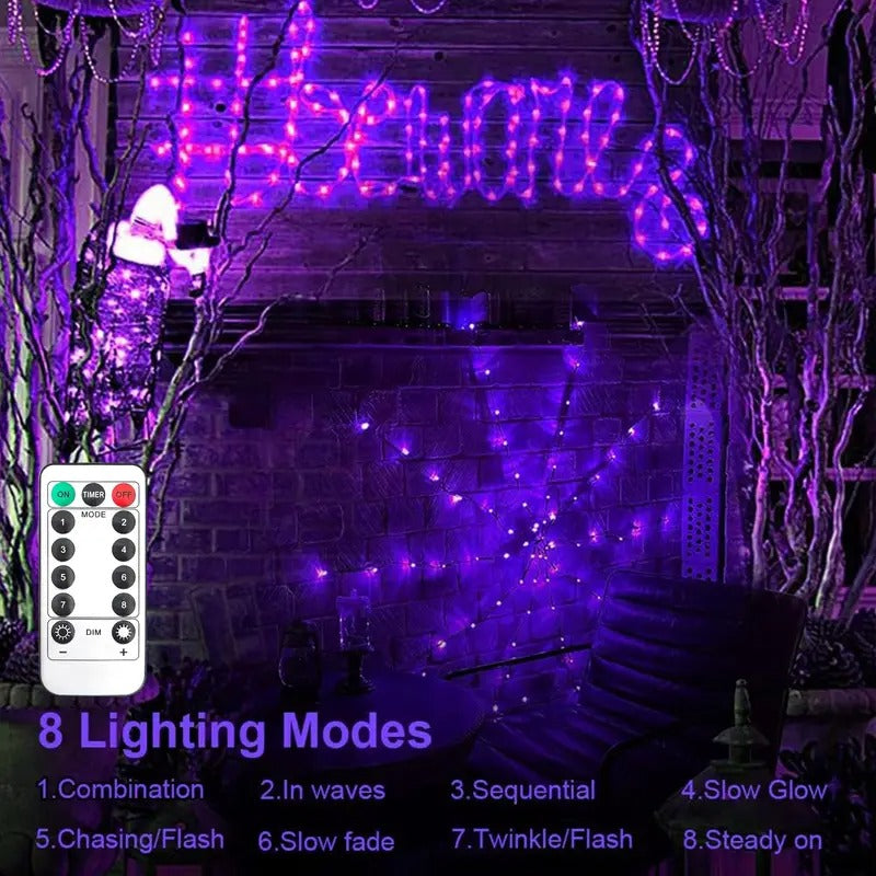 Creepy Glow Halloween Web Light Display