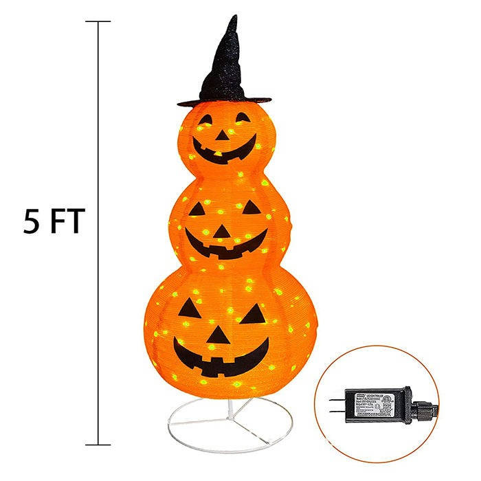 Illuminated Pumpkin Halloween Decor for Outdoor Fun