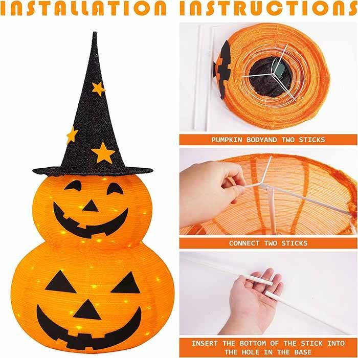 Illuminated Pumpkin Halloween Decor for Outdoor Fun