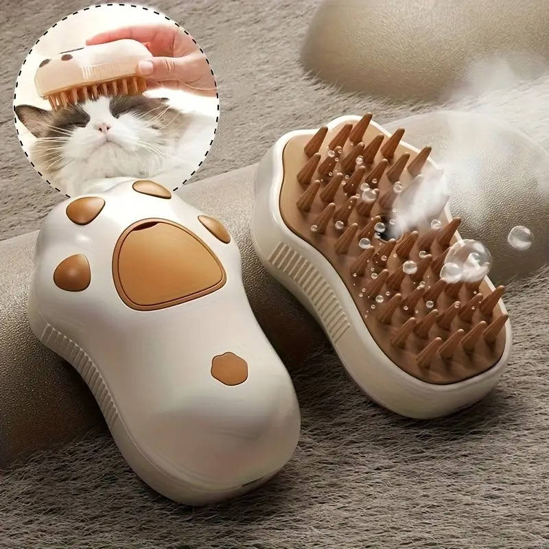 Steam-Infused Grooming Brush for Dogs