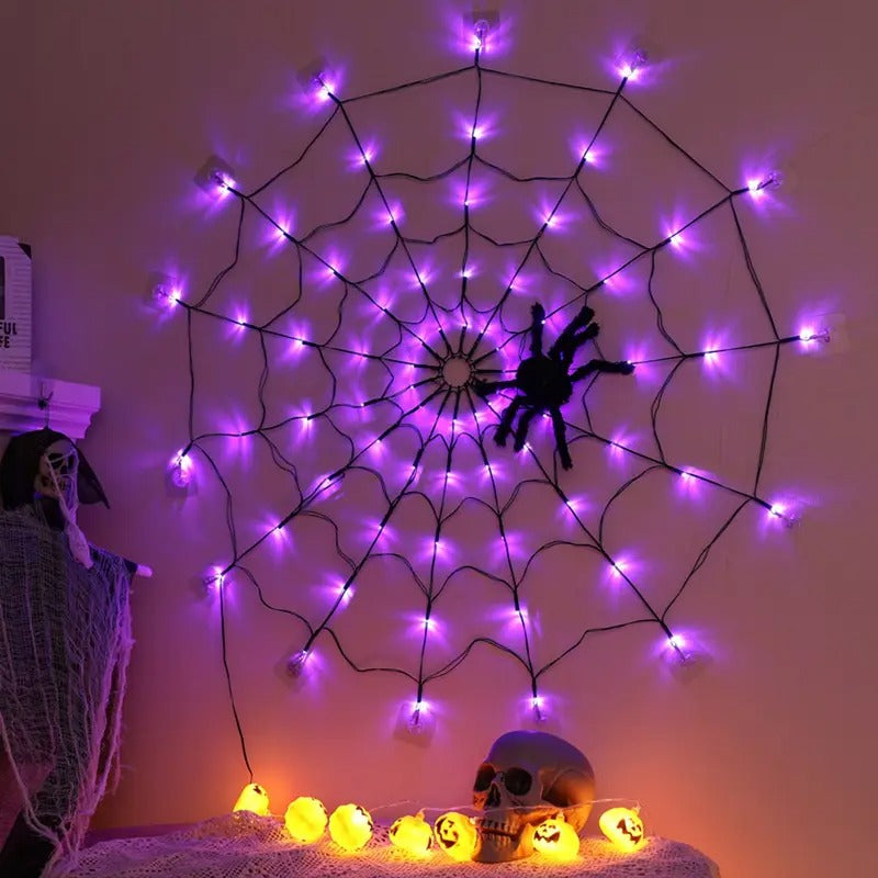 Creepy Glow Halloween Web Light Display