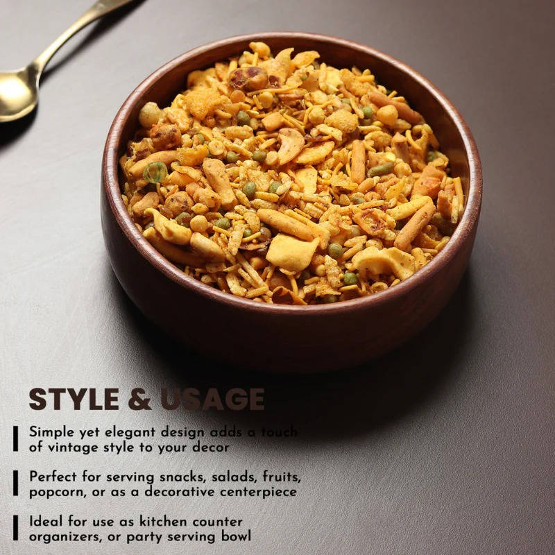 Elegant Walnut Serving Bowl for Every Occasion