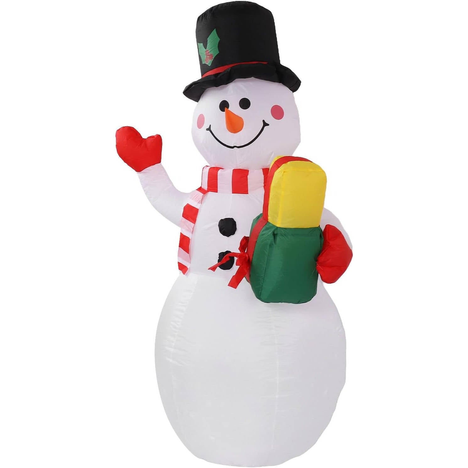 5-Foot Inflatable Holiday Snowman with Colorful LED Lights