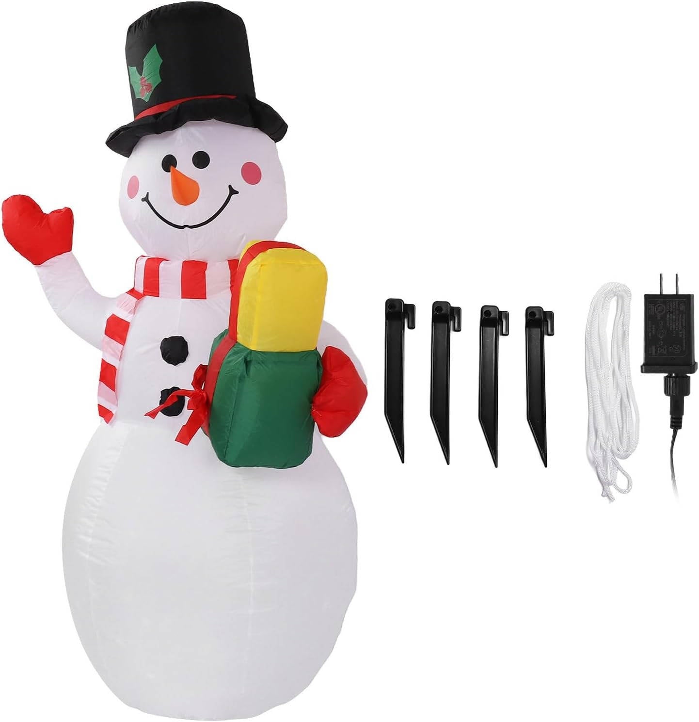 5-Foot Inflatable Holiday Snowman with Colorful LED Lights