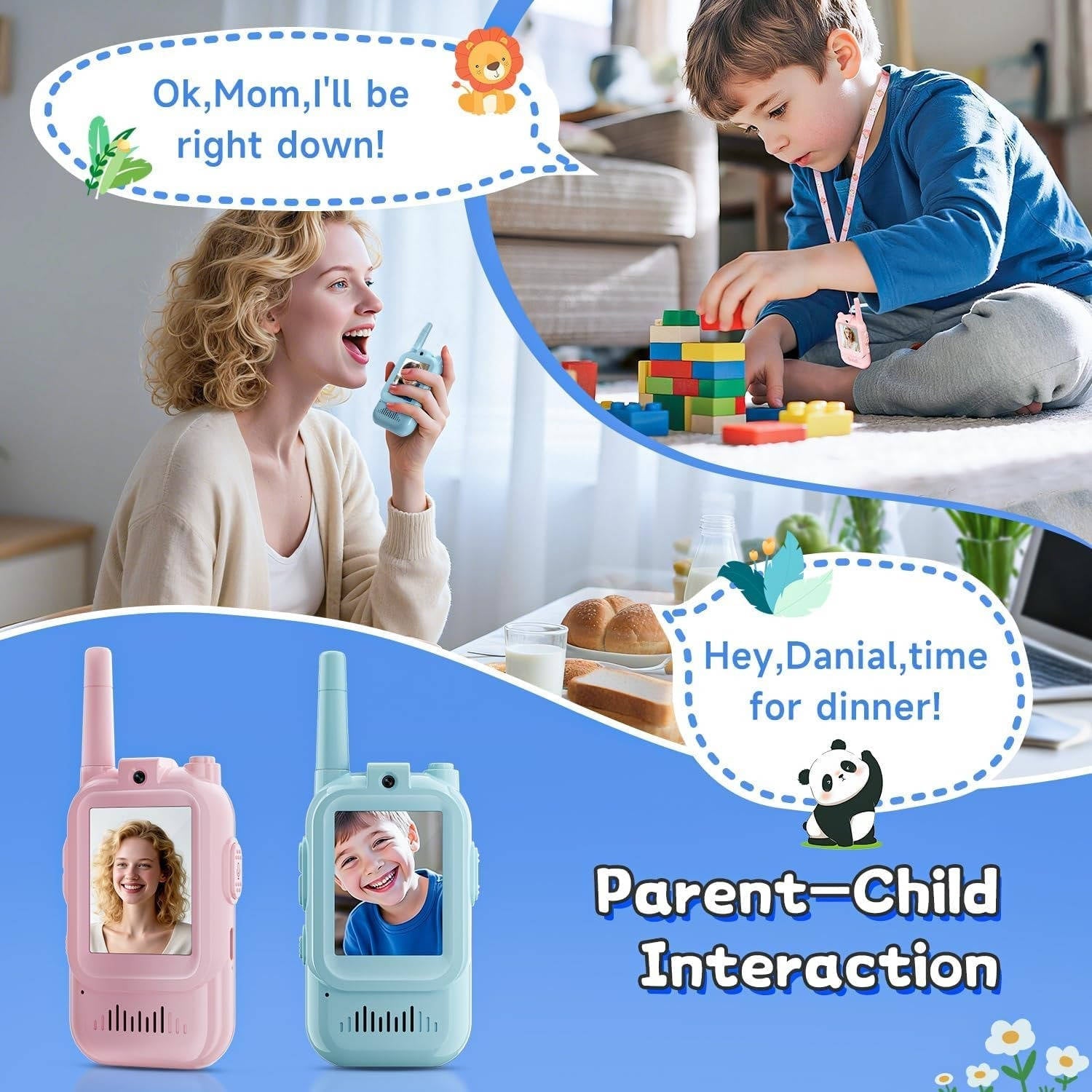 Interactive Video Walkie Talkies for Kids - 2 Pack
