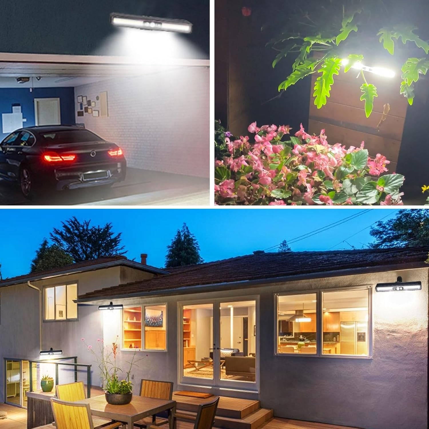 Set of 2 Solar-Powered Outdoor Security Lights