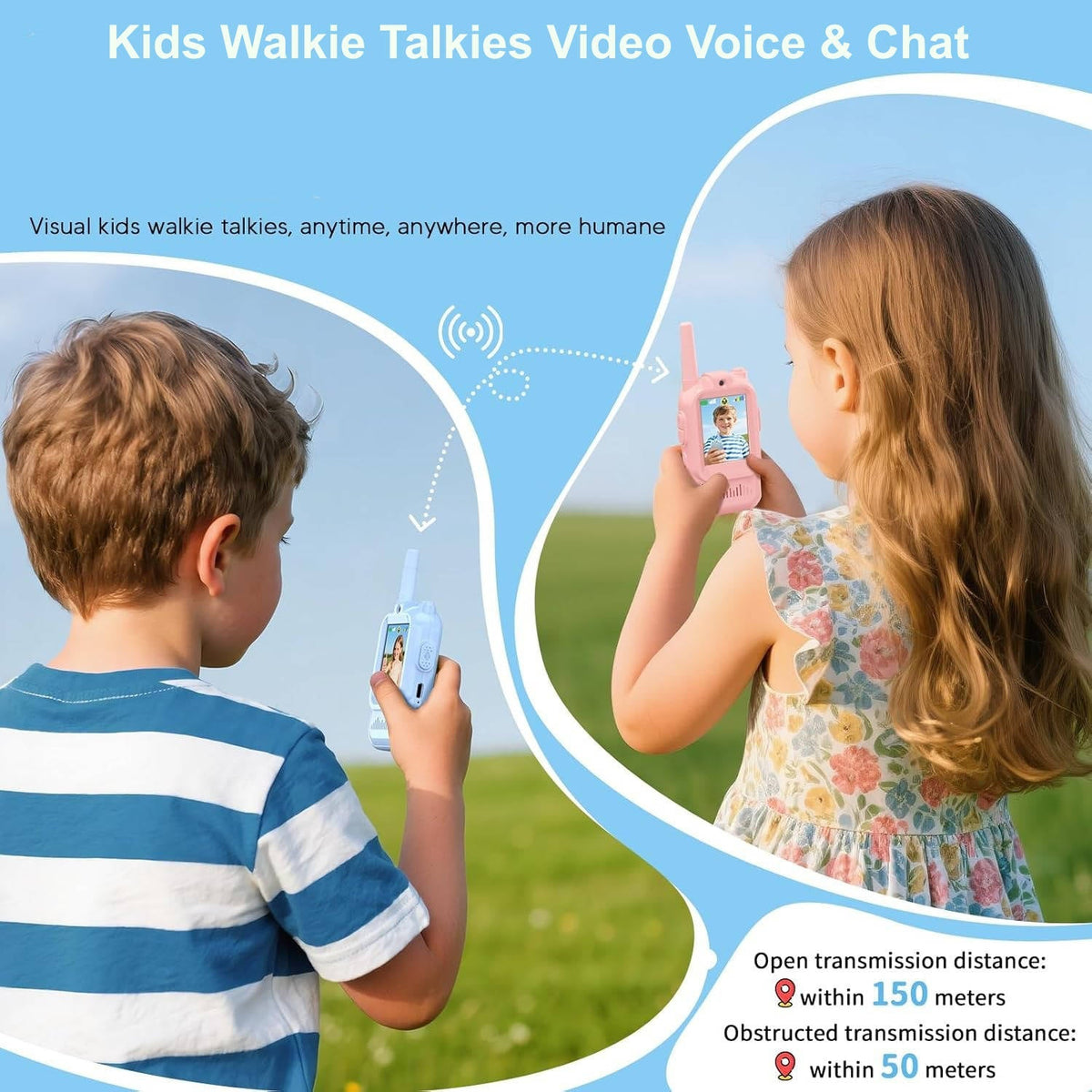 Interactive Video Walkie Talkies for Kids - 2 Pack