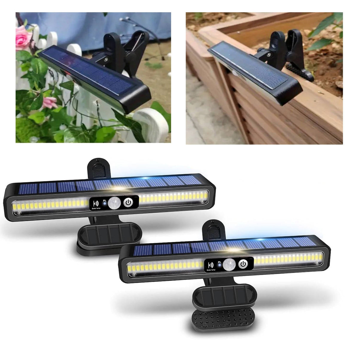 Set of 2 Solar-Powered Outdoor Security Lights
