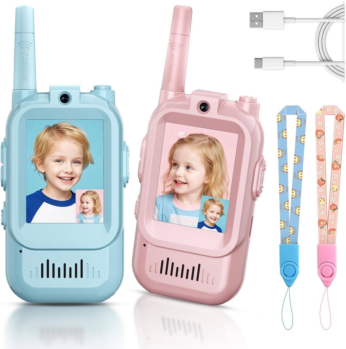 Interactive Video Walkie Talkies for Kids - 2 Pack