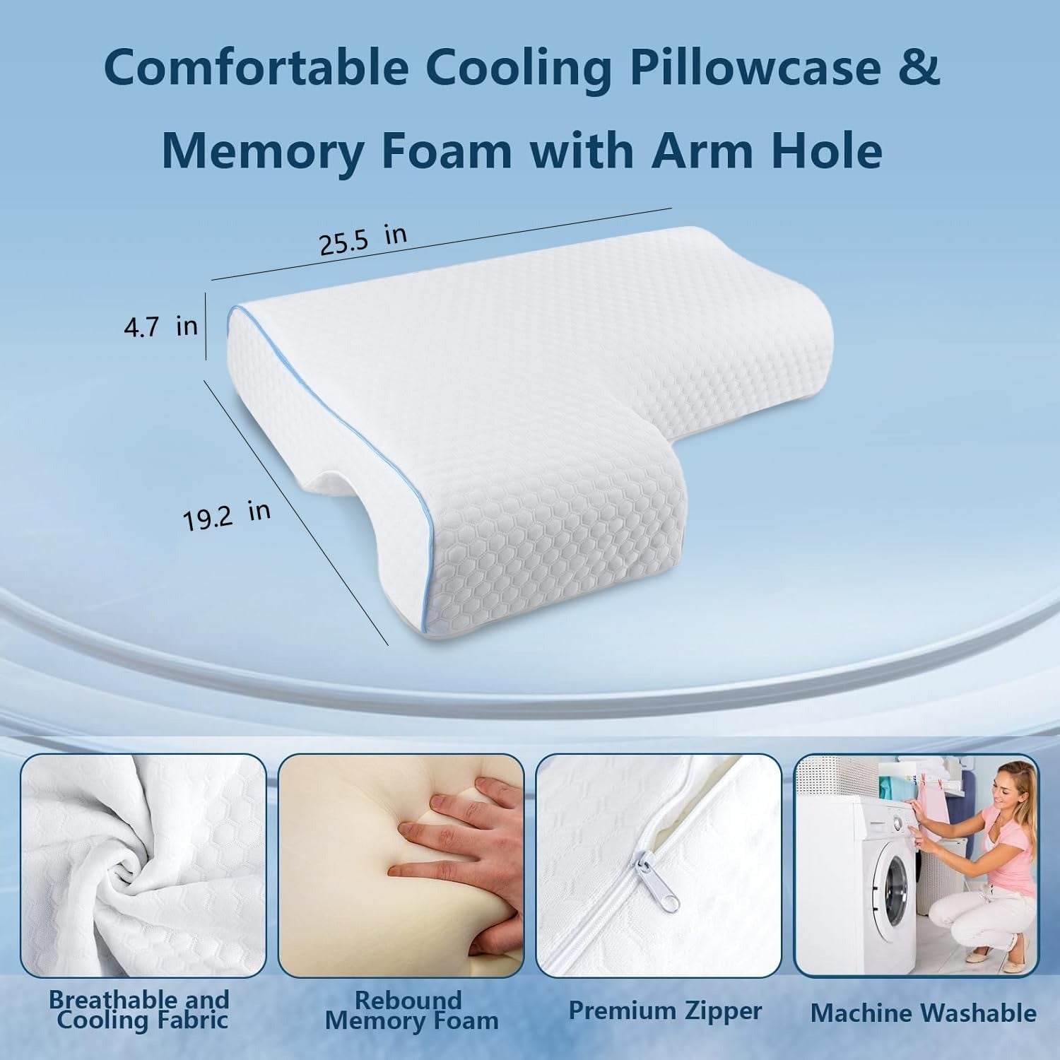 Cuddle Comfort Pillow with Arm Support for Couples