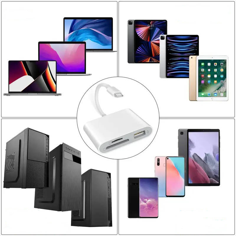 SmartLink Memory Card Reader for iPhone & iPad – Versatile File Transfer Adapter with Lightning & USB-C Ports