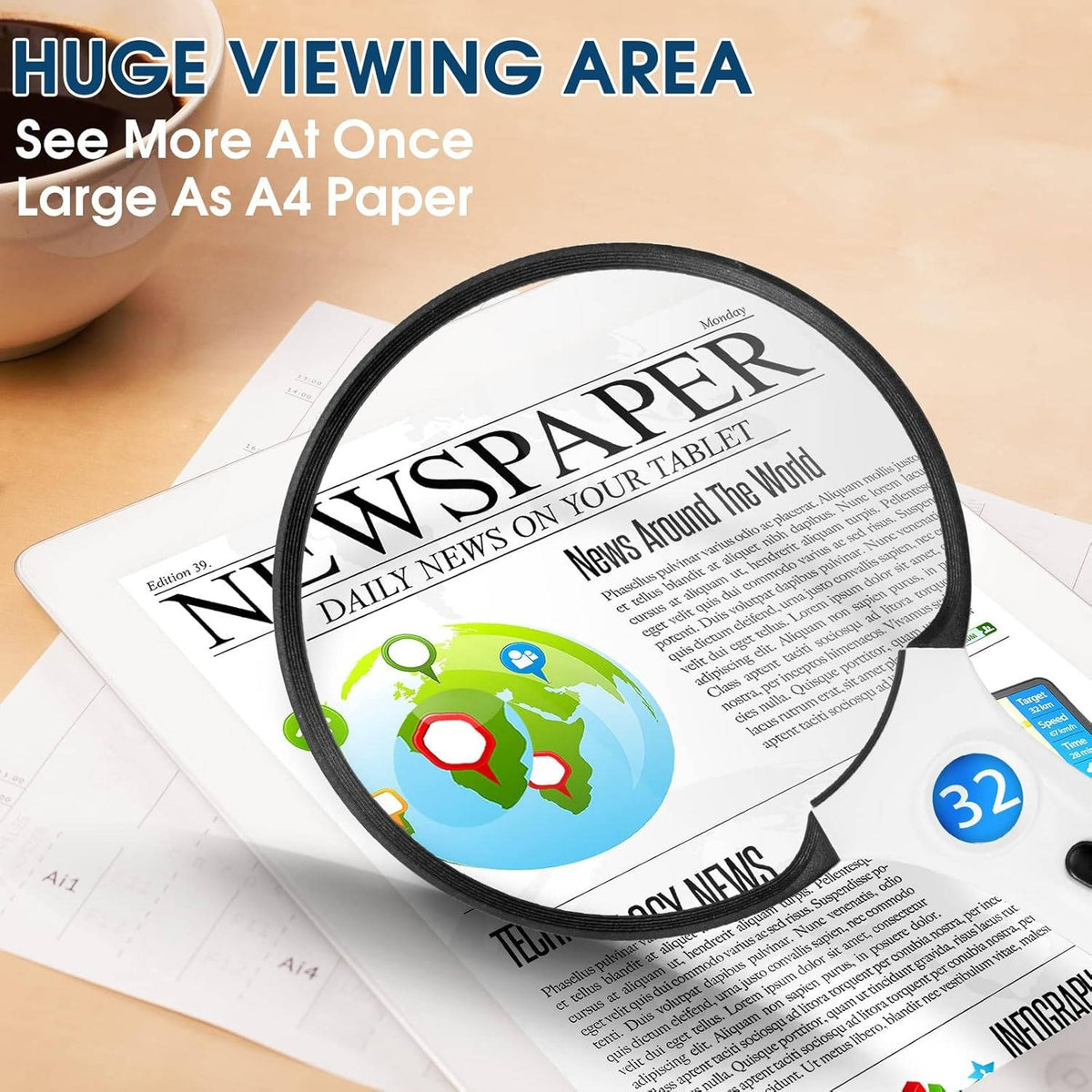 Illuminated Magnifier for Effortless Reading