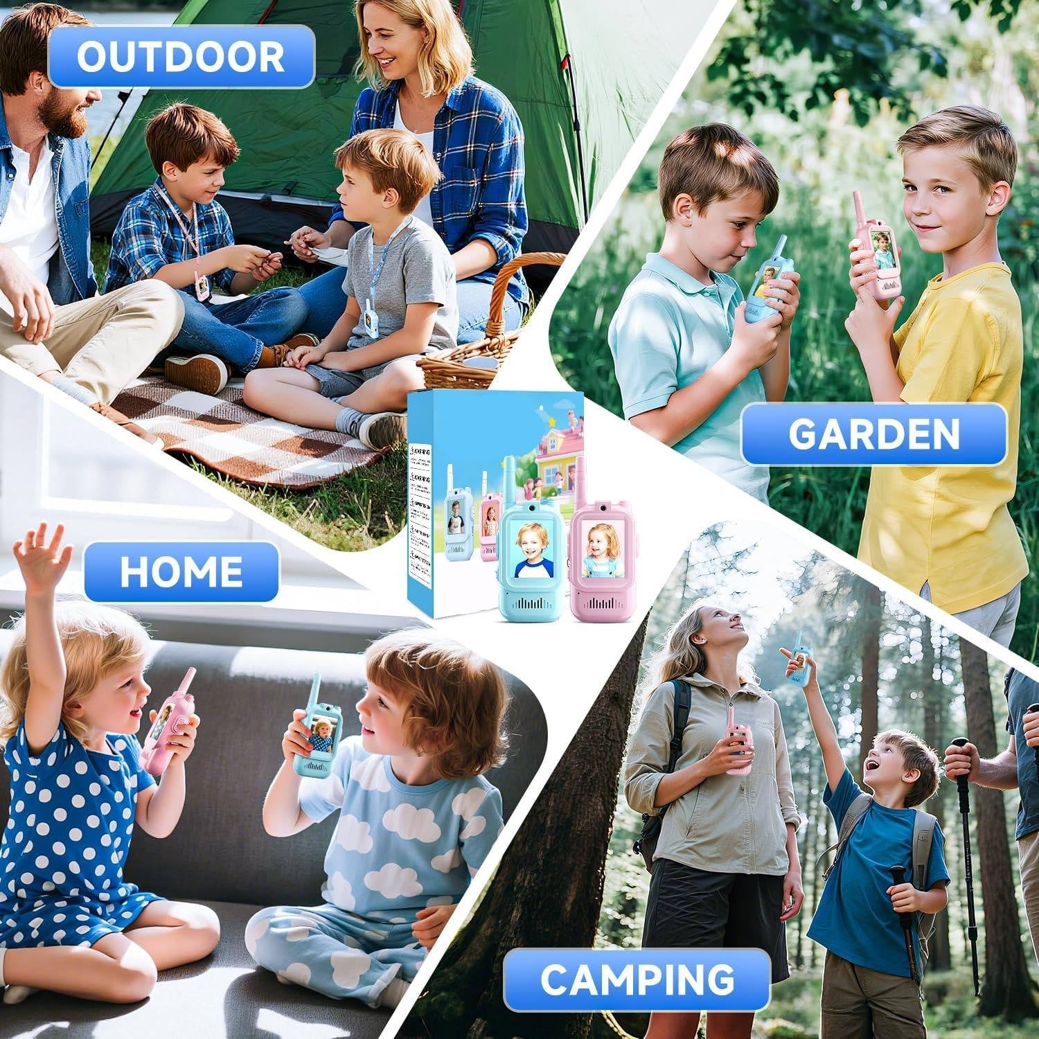 Interactive Video Walkie Talkies for Kids - 2 Pack